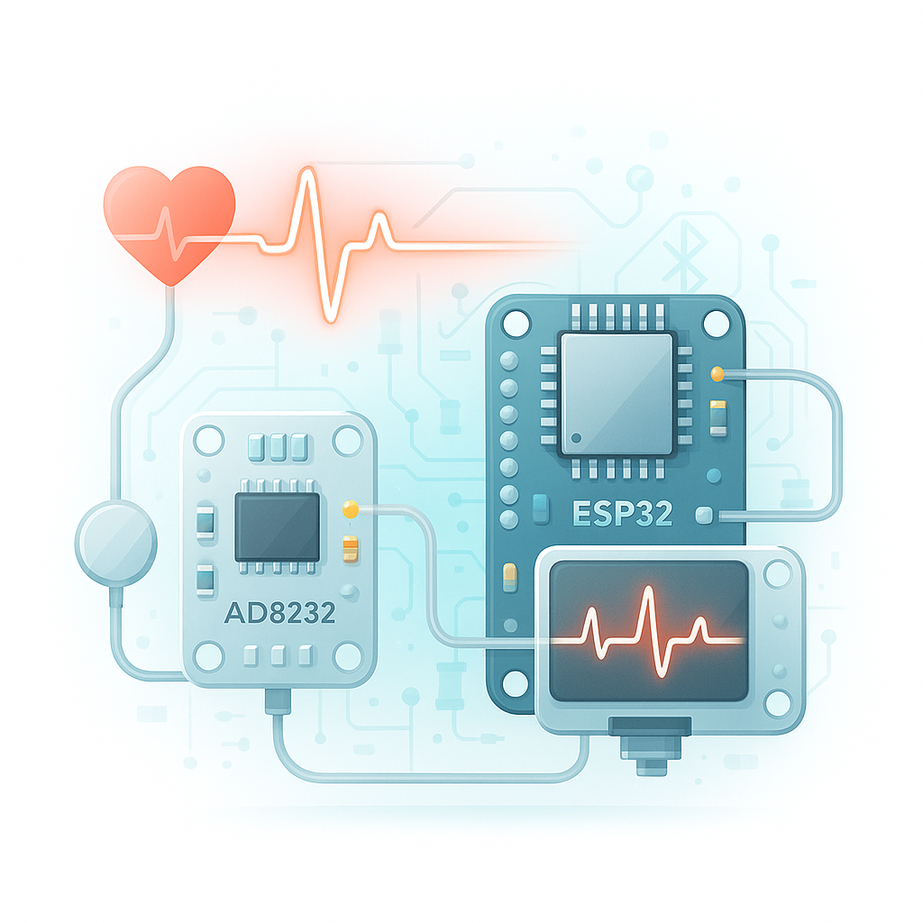 El AD8232 es un pequeño chip que se utiliza para medir la actividad eléctrica del corazón.